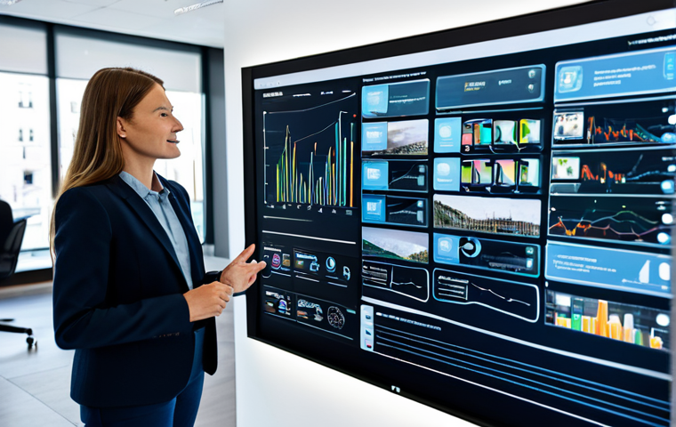 A diverse team of professional data analysts and business strategists, fully clothed in modest business attire, are collaboratively engaging with a sophisticated holographic display in a modern, well-lit office. The display showcases intricate, interconnected visualizations of customer data insights and AI-generated personalized customer journey maps. One professional points thoughtfully towards a detailed, AI-generated buyer persona on the screen, illustrating deep customer understanding. The scene conveys innovation and strategic thinking. safe for work, appropriate content, fully clothed, perfect anatomy, correct proportions, natural pose, well-formed hands, proper finger count, natural body proportions, professional photography, high quality, realistic.