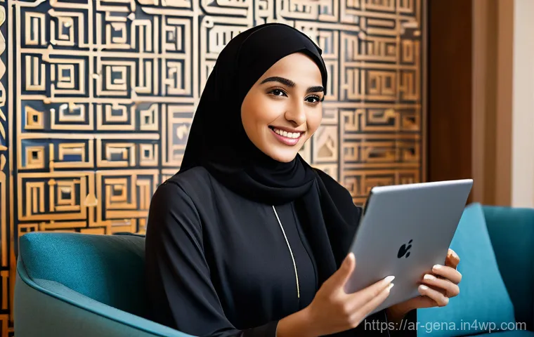 생성형 AI 활용법 고객 서비스 개선하기 - **Prompt: Personalized Customer Service with an AI Assistant in an Arabic Home**
A visually appe...