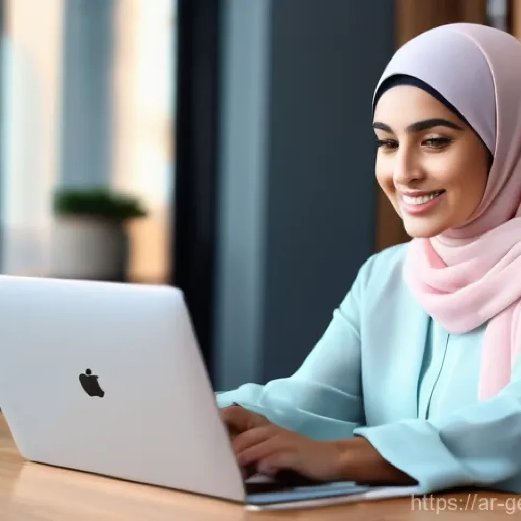 생성형 AI로 인플루언서 마케팅 전략 구축하기 - **Prompt:** A dynamic, mid-shot of a stylish Arab female influencer, in her late 20s, with a warm sm...