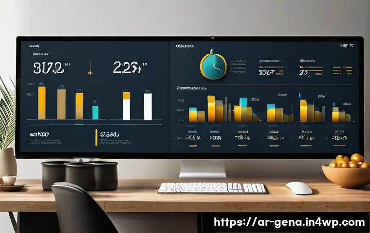 생성형 AI를 이용한 통계 데이터 시각화 - A sophisticated digital dashboard displaying interactive data visualizations tailored for an Arabic-...